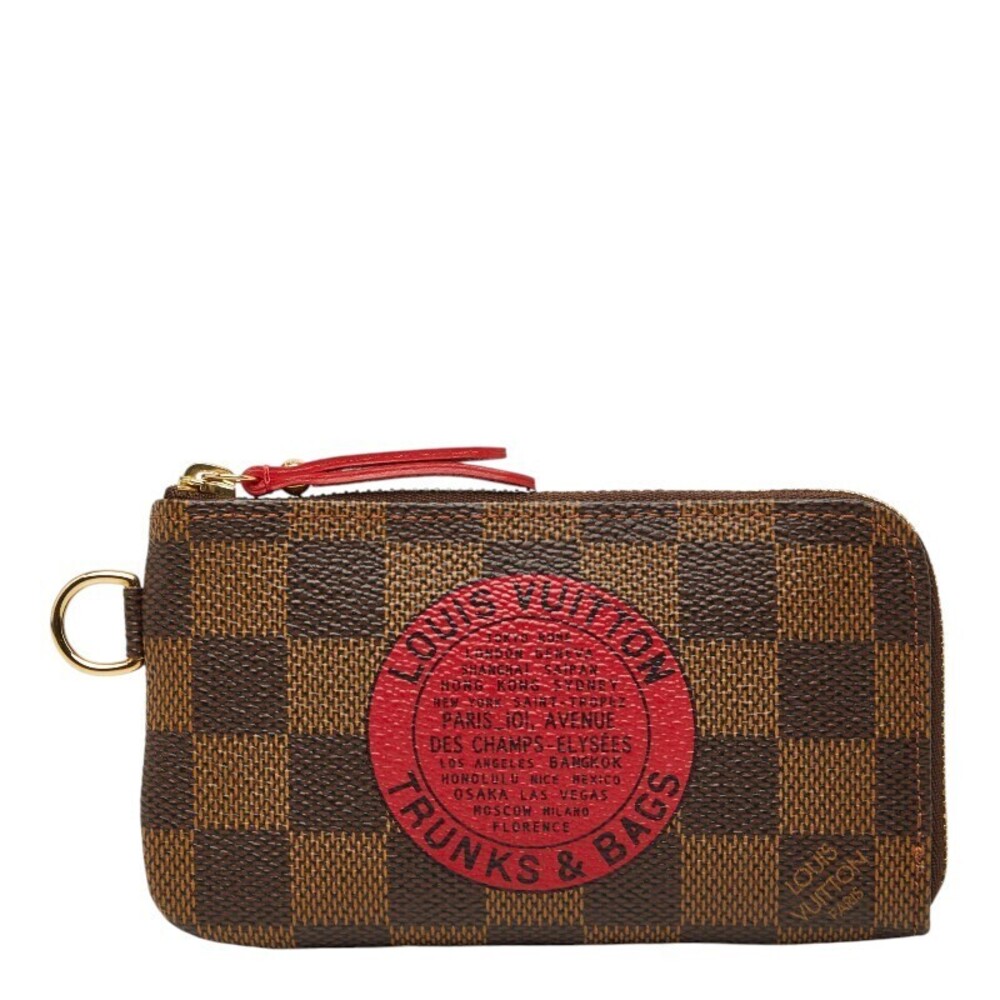 Louis Vuitton Damier Pochette Complice coin case Wallet Purse Brown Leather
